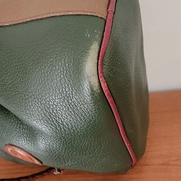 Dooney & Bourke Vintage Teton Drawstring Bucket Bag Green Drawstring - Picture 6 of 14